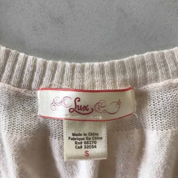 Lux lightweight sweater tank tunic in cream sz S - Picture 4 of 4